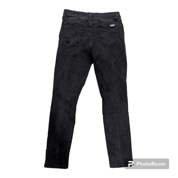 Joe's Jeans Black Distressed High Rise Cropped Ankle Jeans Women's Size 31 - Picture 3 of 6